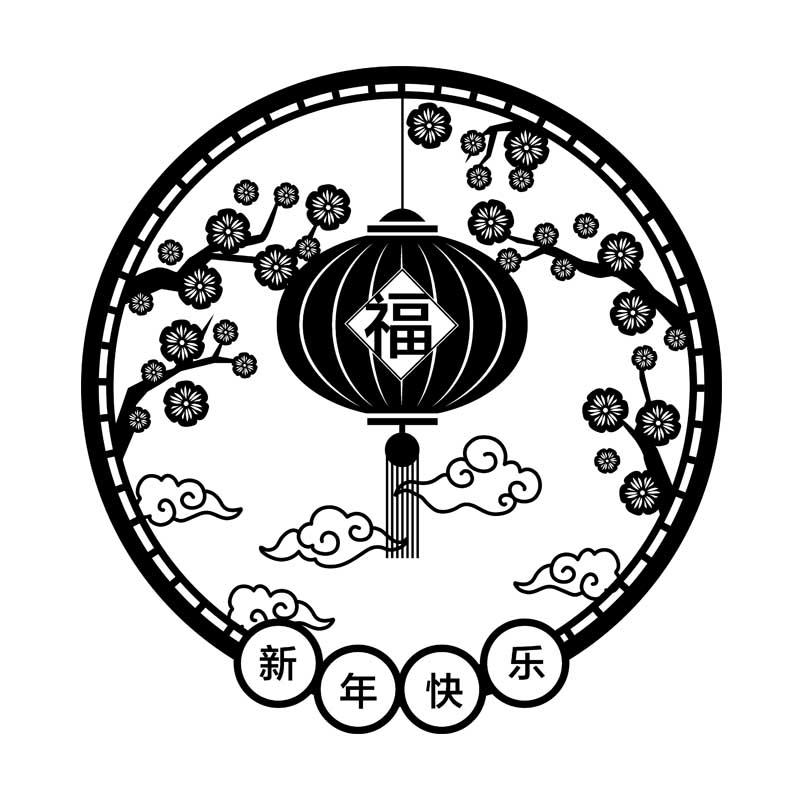 Chinese lamp and flowers