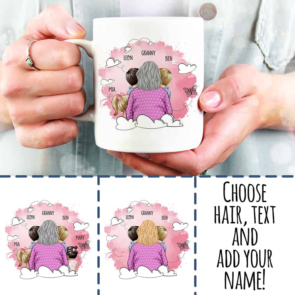 Watercolor Grandmother with kids - MyLife