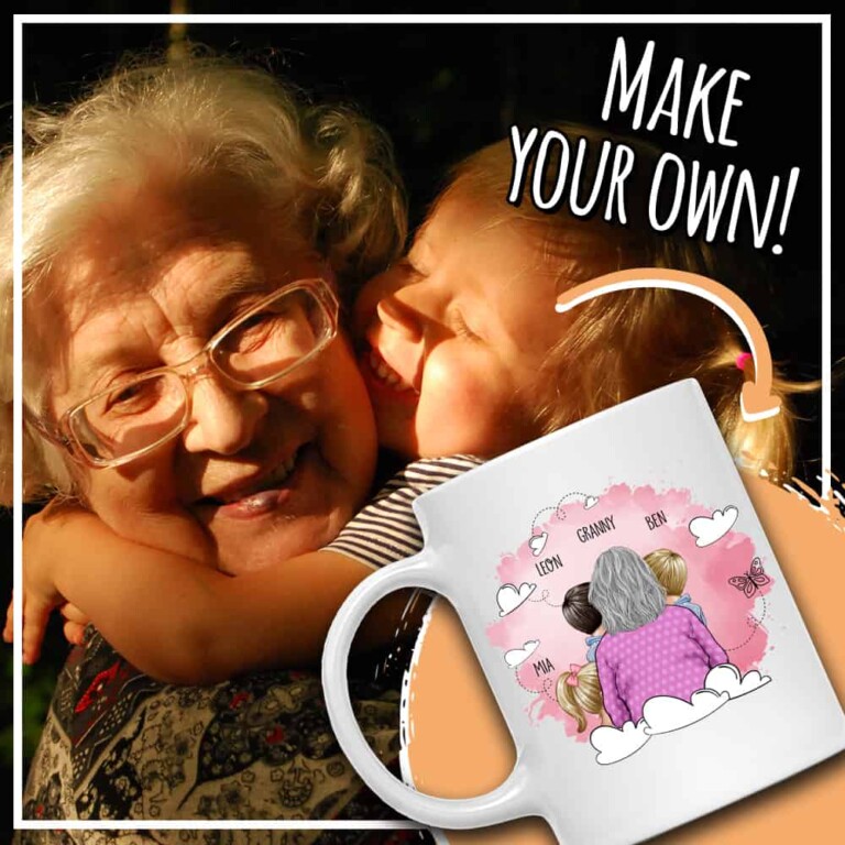 Watercolor Grandmother with kids - MyLife