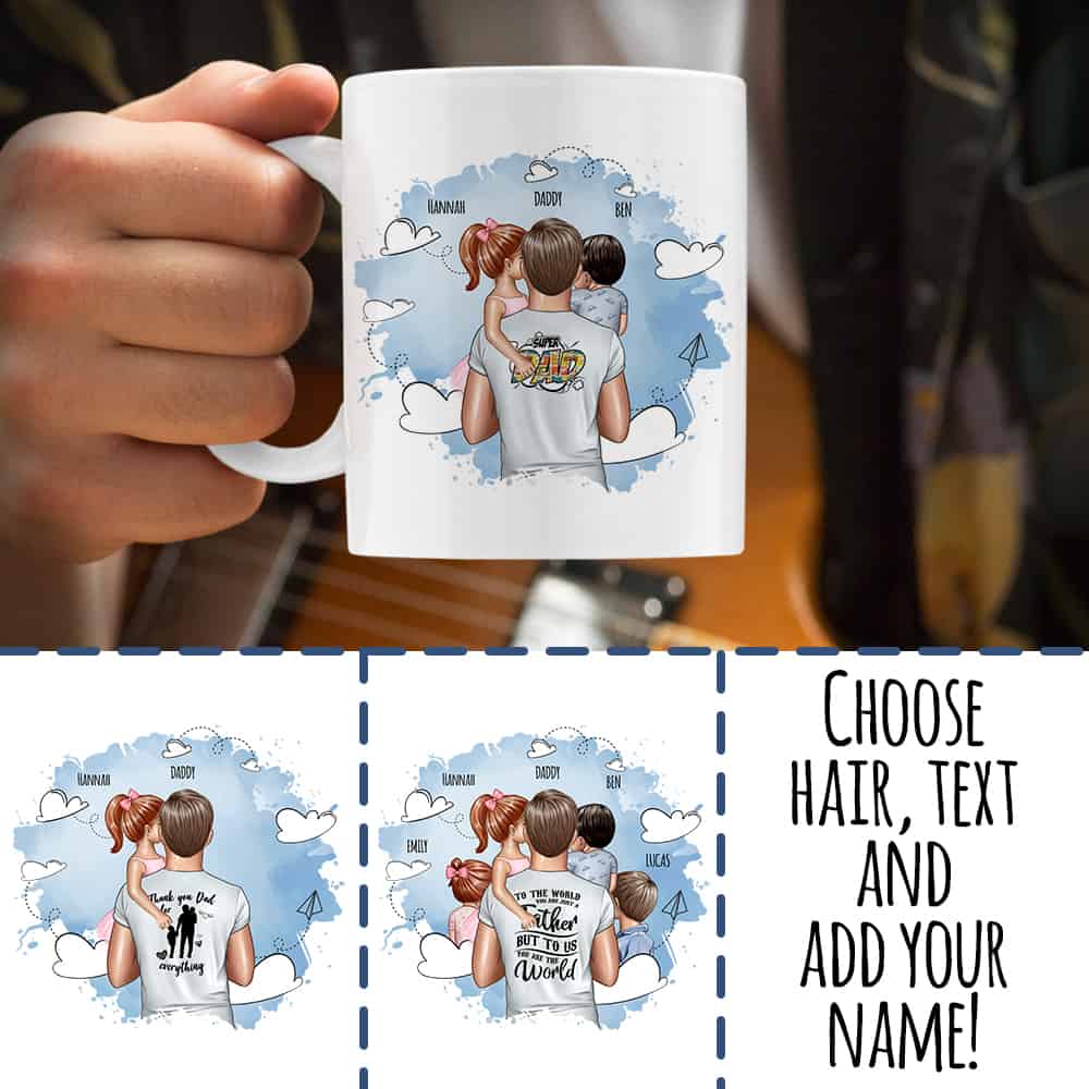 Watercolor Father with kids - MyLife