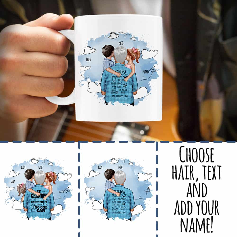 Watercolor Grandfather with kids - MyLife