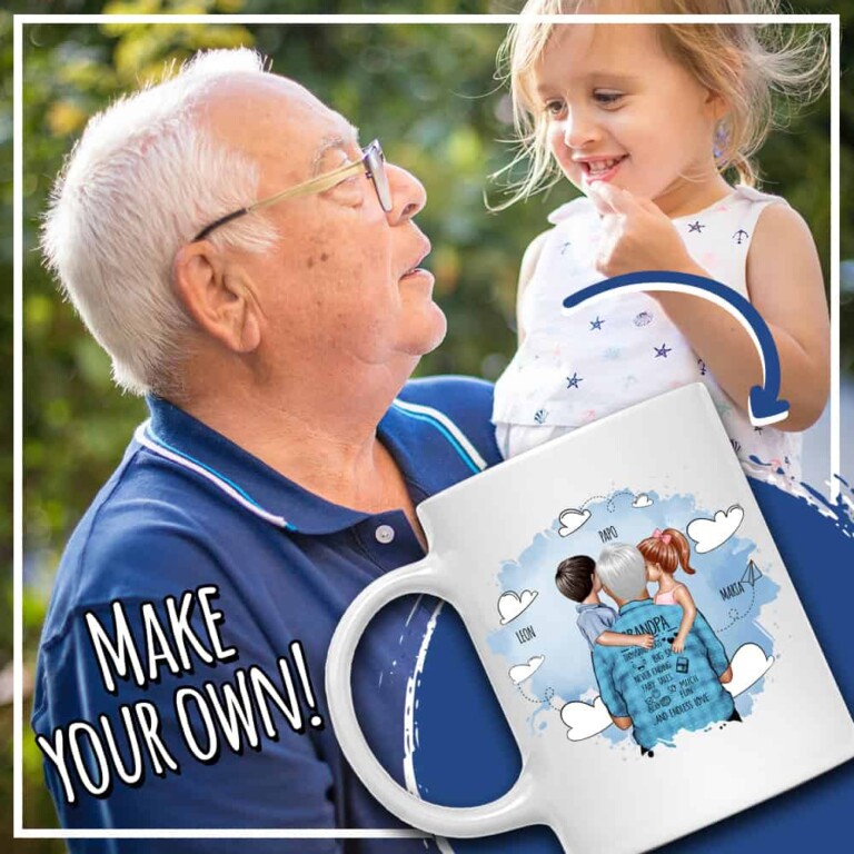 Watercolor Grandfather with kids - MyLife