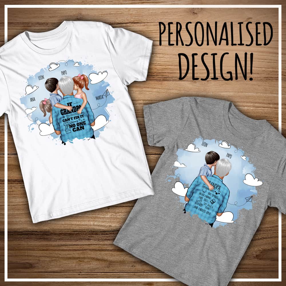 Watercolor Grandfather with kids - MyLife